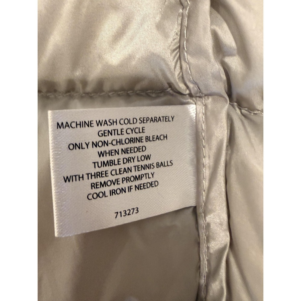 Martha Stewart Jacket Womens XL Silver Short Sleeve Down Puffer Packable Quilted - Picture 15 of 16